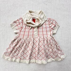 Misha & Puff Red & Cream Sweater Dress VGUC 3/4